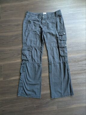 Aeropostale Y2K Faded Black Cargo Pants Low Rise Juniors 11/12 Women's 8/10